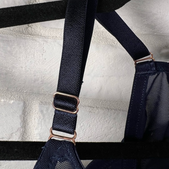 NWT Soma Sensual Front Close Lined Underwire Racerback Demi Bra 38 B Navy #0448 - Picture 6 of 13